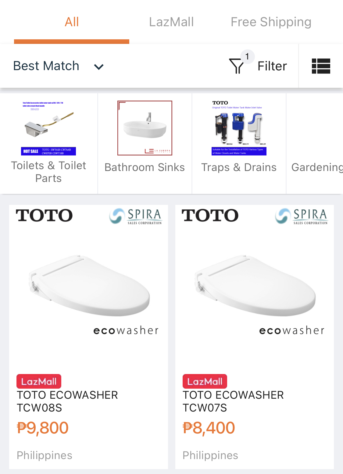 TOTO Eco Washerはフィリピンでも購入可能！