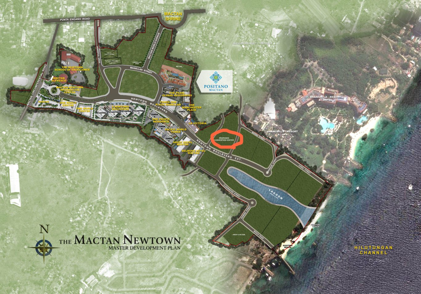 赤丸のエリアが"Mactan Expo Center"の建設予定地