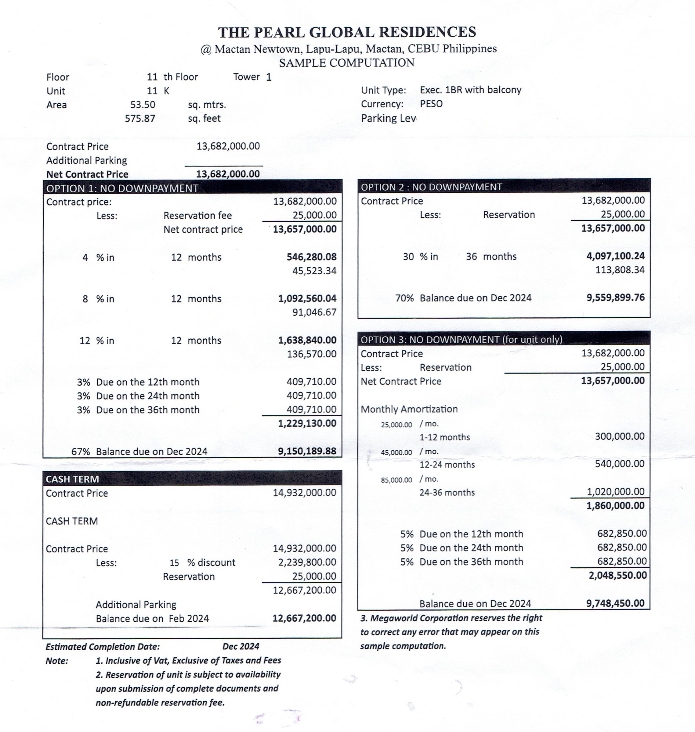 The Pearl Global Residences (1bed 53.5㎡)